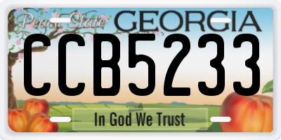 GA license plate CCB5233