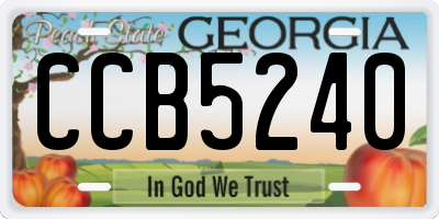 GA license plate CCB5240