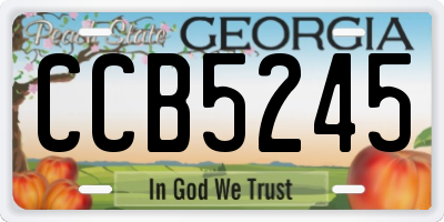 GA license plate CCB5245