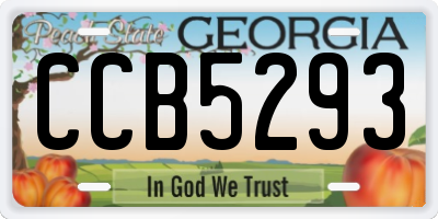 GA license plate CCB5293