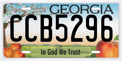 GA license plate CCB5296