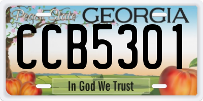 GA license plate CCB5301