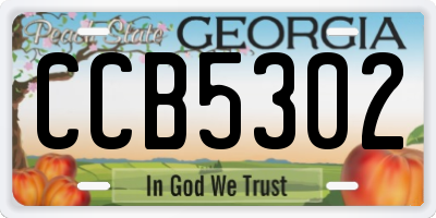 GA license plate CCB5302