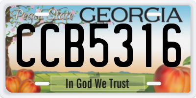 GA license plate CCB5316