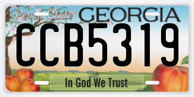 GA license plate CCB5319