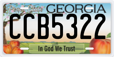 GA license plate CCB5322