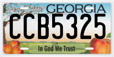 GA license plate CCB5325