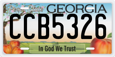 GA license plate CCB5326