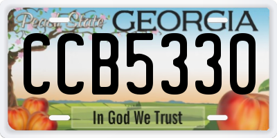 GA license plate CCB5330