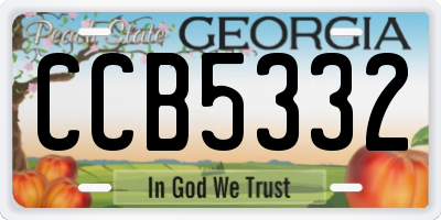 GA license plate CCB5332