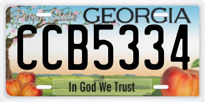 GA license plate CCB5334
