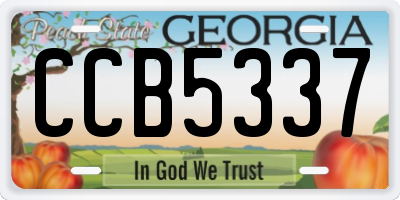 GA license plate CCB5337
