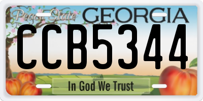 GA license plate CCB5344