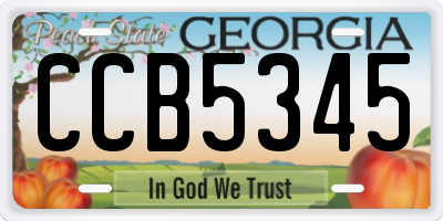 GA license plate CCB5345