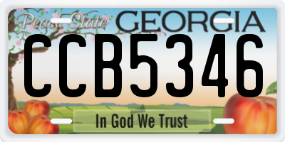 GA license plate CCB5346
