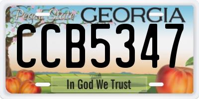 GA license plate CCB5347
