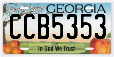 GA license plate CCB5353