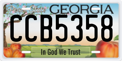 GA license plate CCB5358