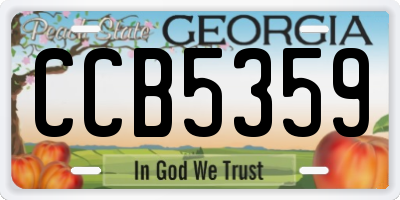 GA license plate CCB5359