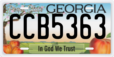 GA license plate CCB5363