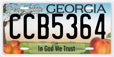 GA license plate CCB5364