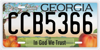 GA license plate CCB5366