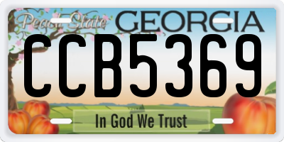 GA license plate CCB5369