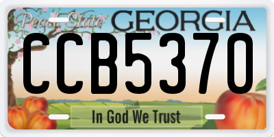 GA license plate CCB5370