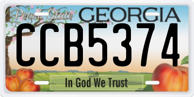 GA license plate CCB5374