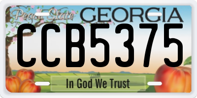 GA license plate CCB5375