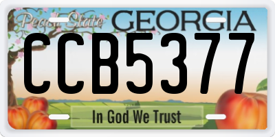 GA license plate CCB5377
