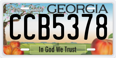 GA license plate CCB5378