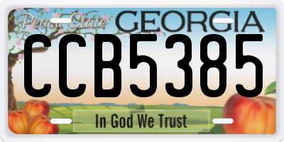GA license plate CCB5385