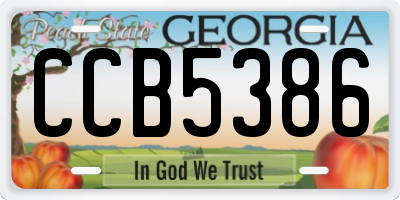 GA license plate CCB5386