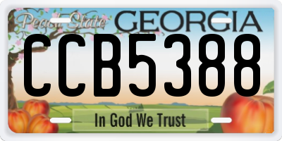 GA license plate CCB5388