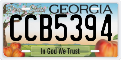 GA license plate CCB5394