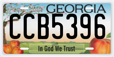 GA license plate CCB5396