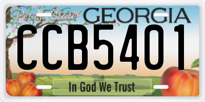 GA license plate CCB5401