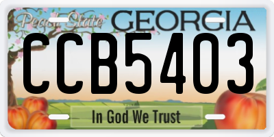 GA license plate CCB5403
