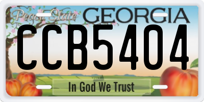 GA license plate CCB5404