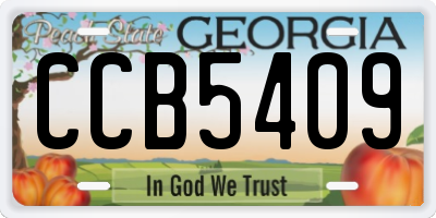 GA license plate CCB5409