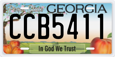 GA license plate CCB5411