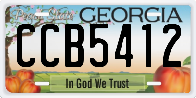 GA license plate CCB5412