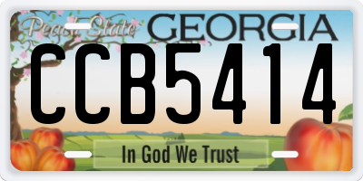 GA license plate CCB5414