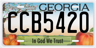 GA license plate CCB5420