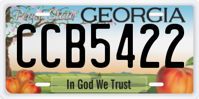 GA license plate CCB5422