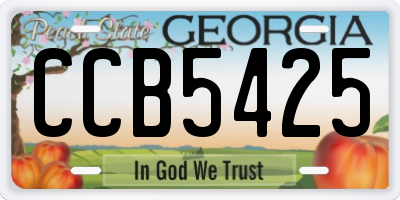 GA license plate CCB5425