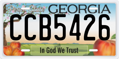 GA license plate CCB5426