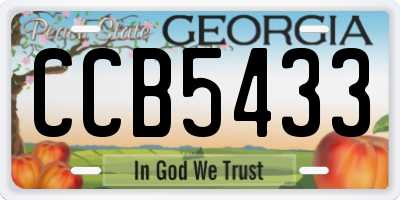 GA license plate CCB5433