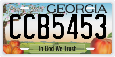 GA license plate CCB5453